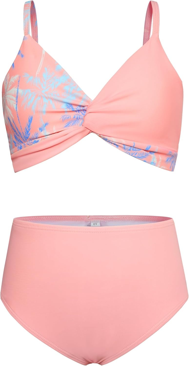 image:imageGRACE KARIN Girls 4 Piece Tankini Bikini Bathing Swimsuit with Pants 716Orangecoconut Tree