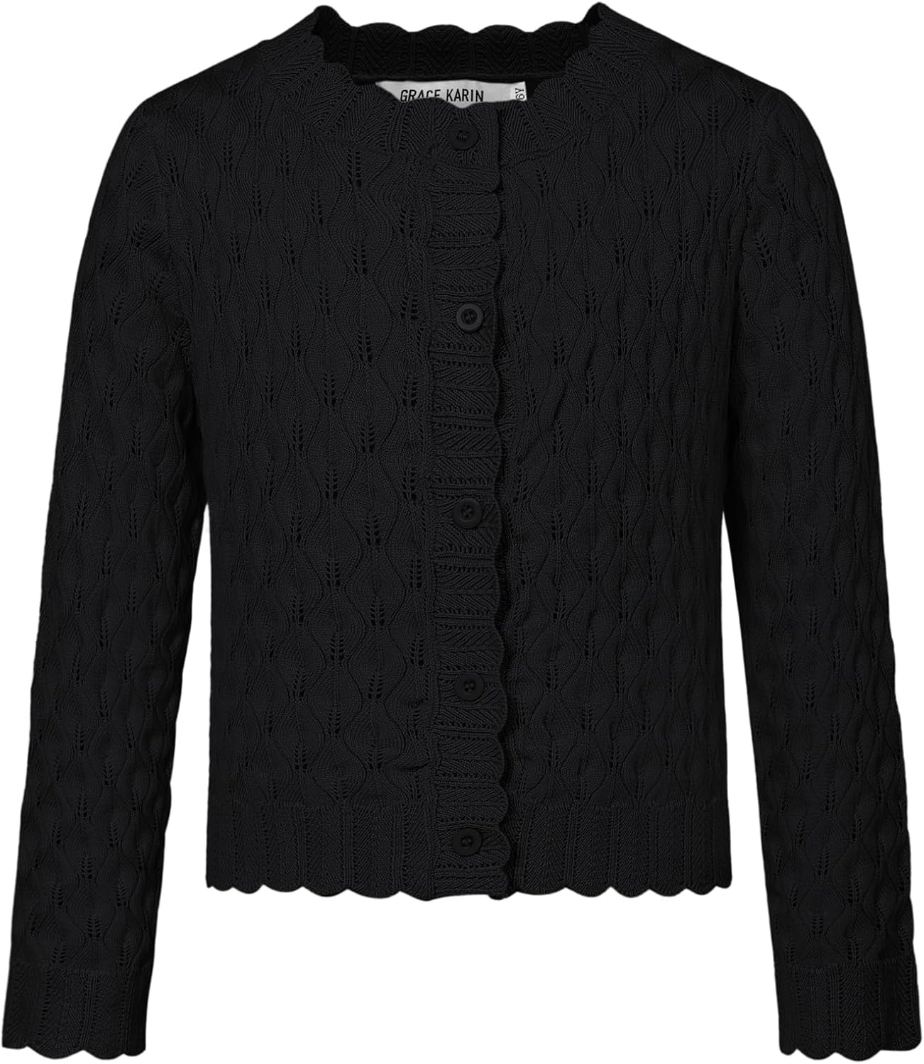 image:imageGRACE KARIN Girls Cardigan Button Down Knit Sweater 612YBlack