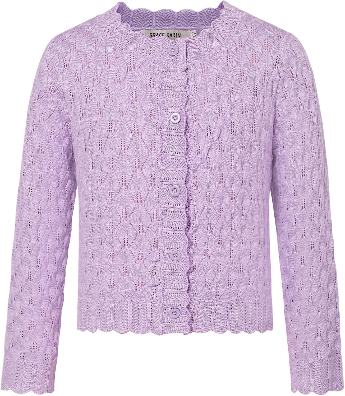 image:imageGRACE KARIN Girls Cardigan Button Down Knit Sweater 612YLavender