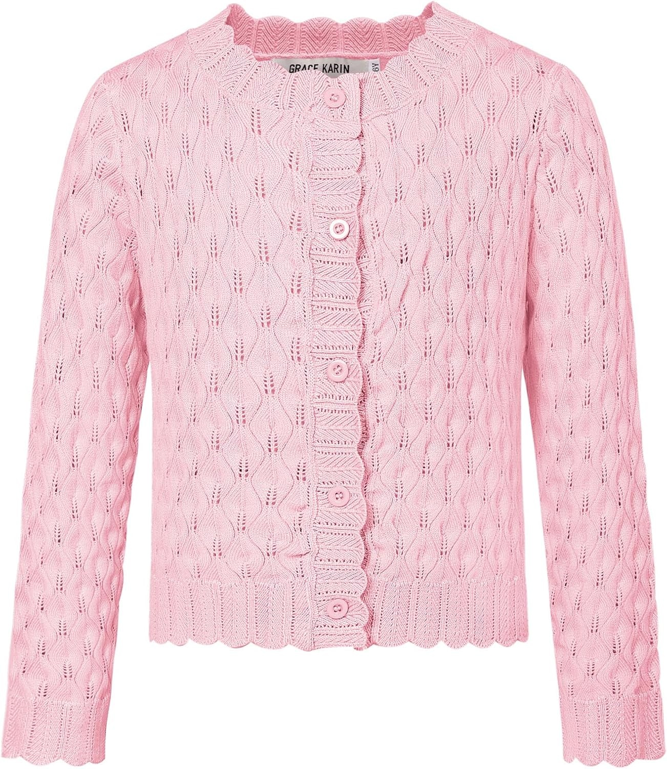 image:imageGRACE KARIN Girls Cardigan Button Down Knit Sweater 612YLight Pink