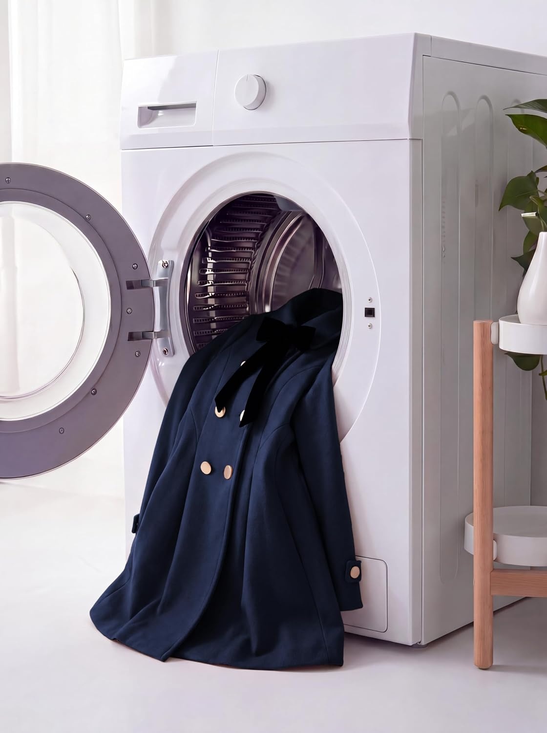 image:imageGRACE KARIN Girls Dress Coat Fall Winter Double Breasted Peacoat Bow PocketNavy