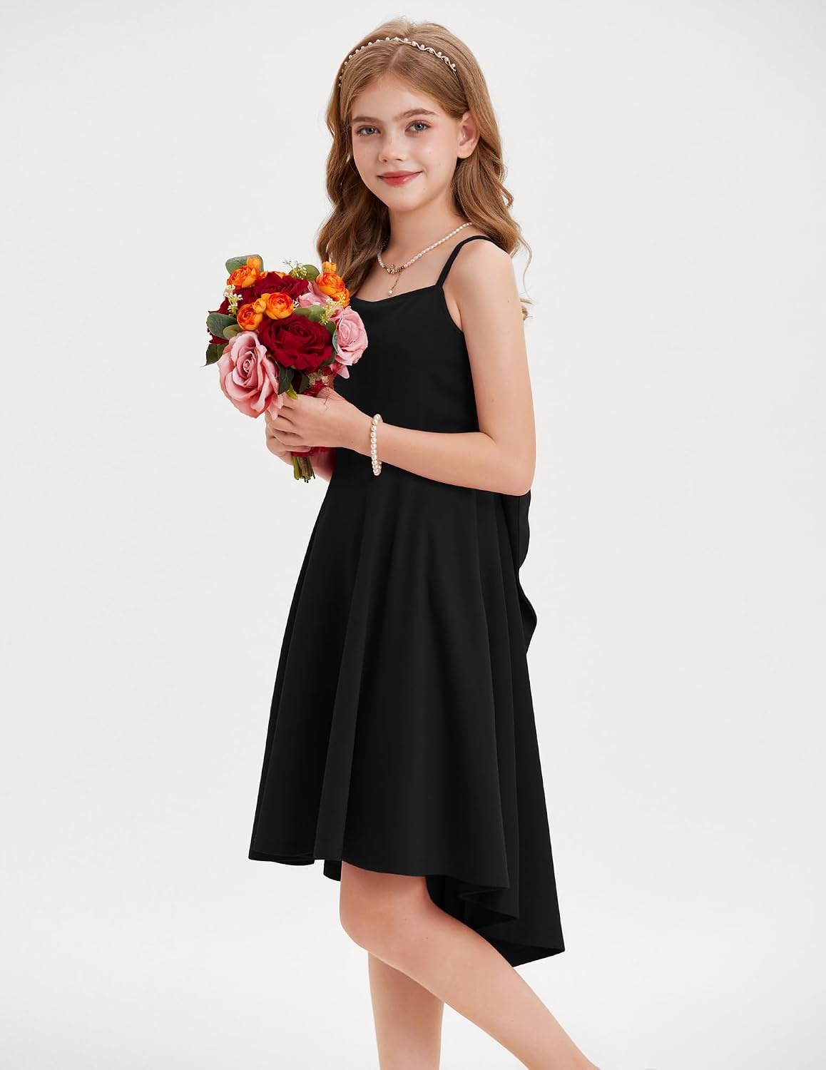image:imageGRACE KARIN Girls Dress Formal Party High Low Bow Back Teen Tween 714YBlack