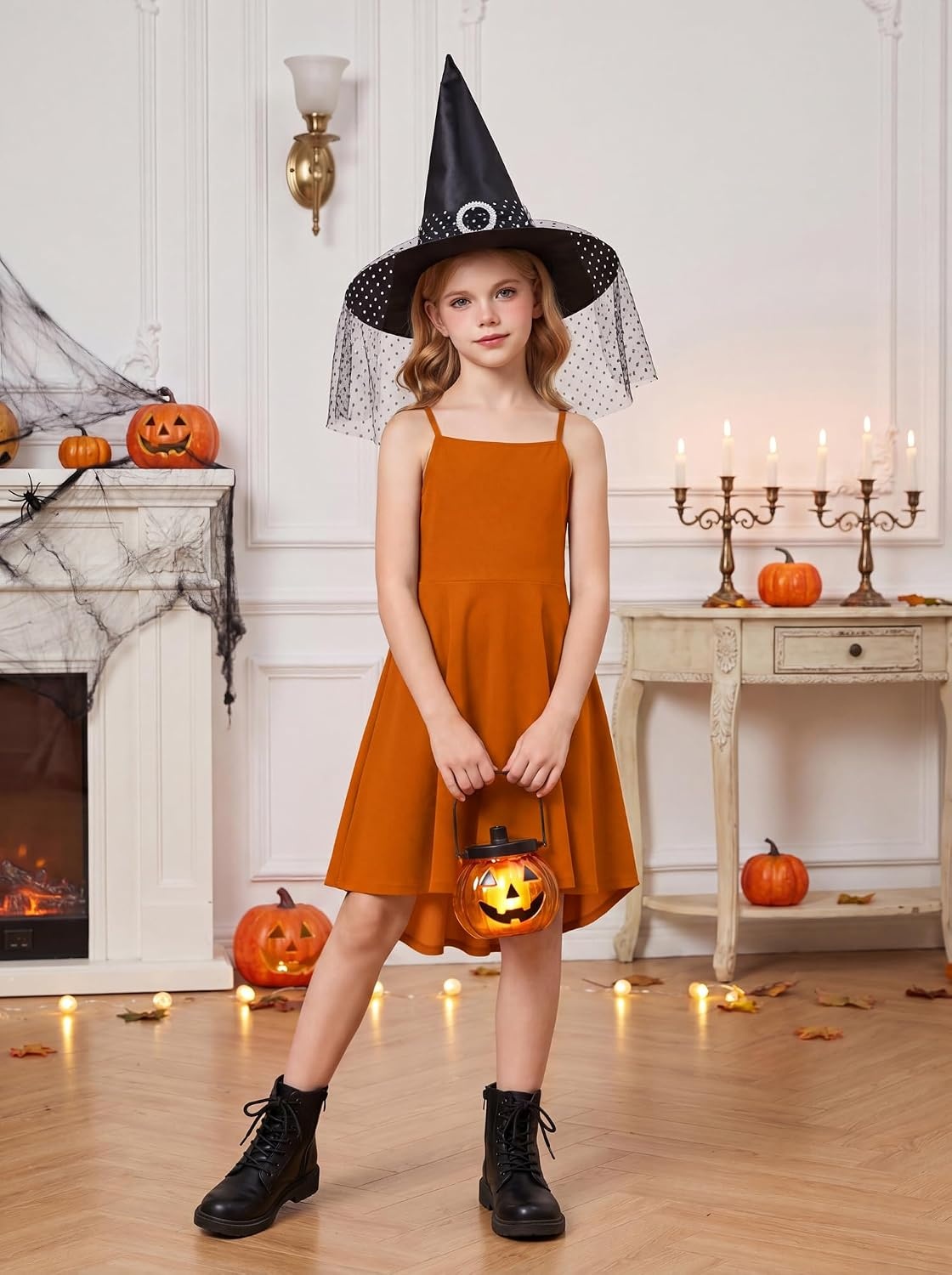 image:imageGRACE KARIN Girls Dress Formal Party High Low Bow Back Teen Tween 714YPumpkin Orange
