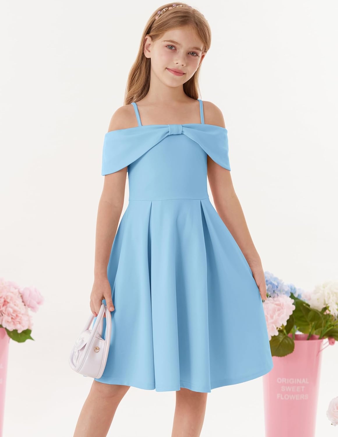 image:imageGRACE KARIN Girls Dress Off Shoulder Casual Party Dresses for 614 YearsBlue