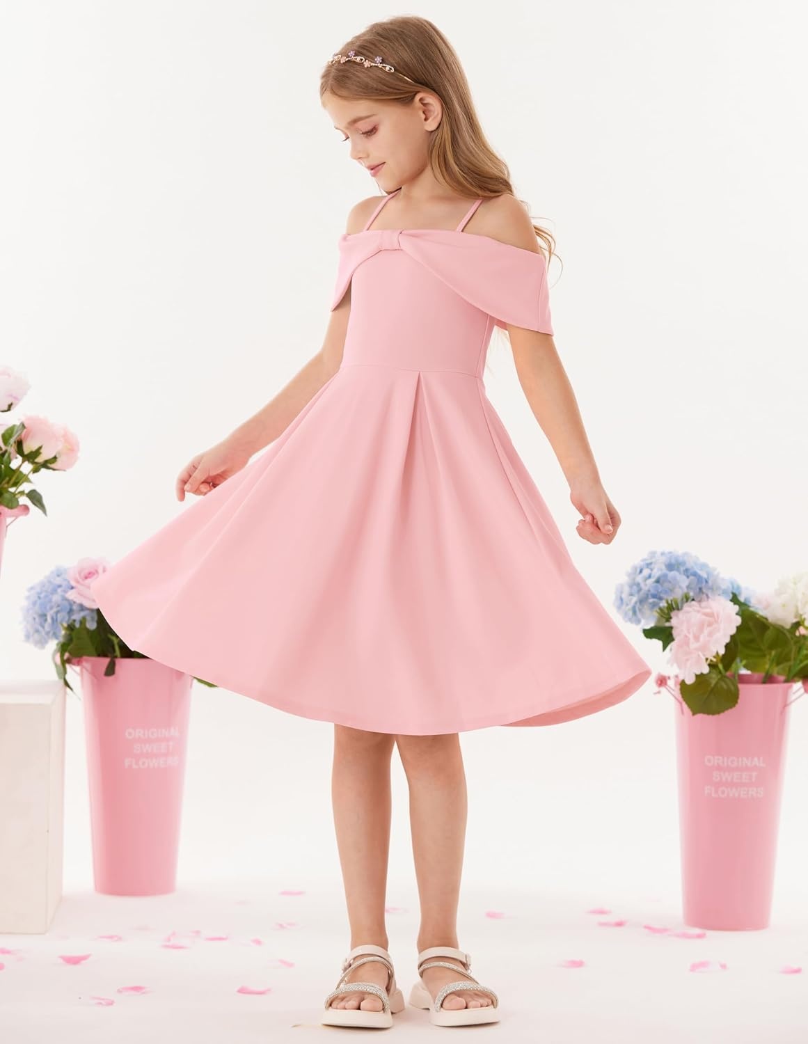 image:imageGRACE KARIN Girls Dress Off Shoulder Casual Party Dresses for 614 YearsPink