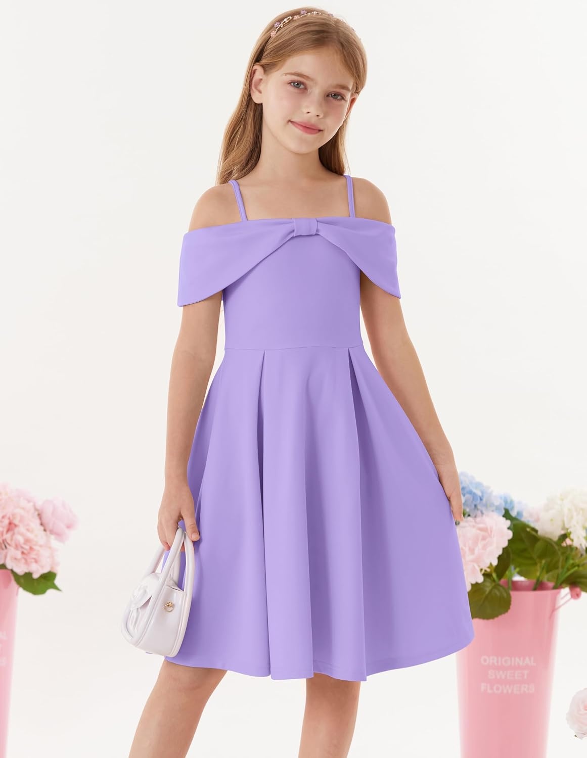 image:imageGRACE KARIN Girls Dress Off Shoulder Casual Party Dresses for 614 YearsPurple