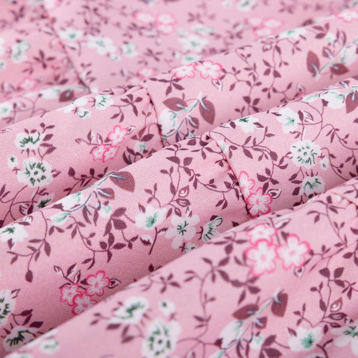 image:imageGRACE KARIN Girls Fall Dress Floral Long Sleeve Midi Smocked Waist HolidayDusty Rose