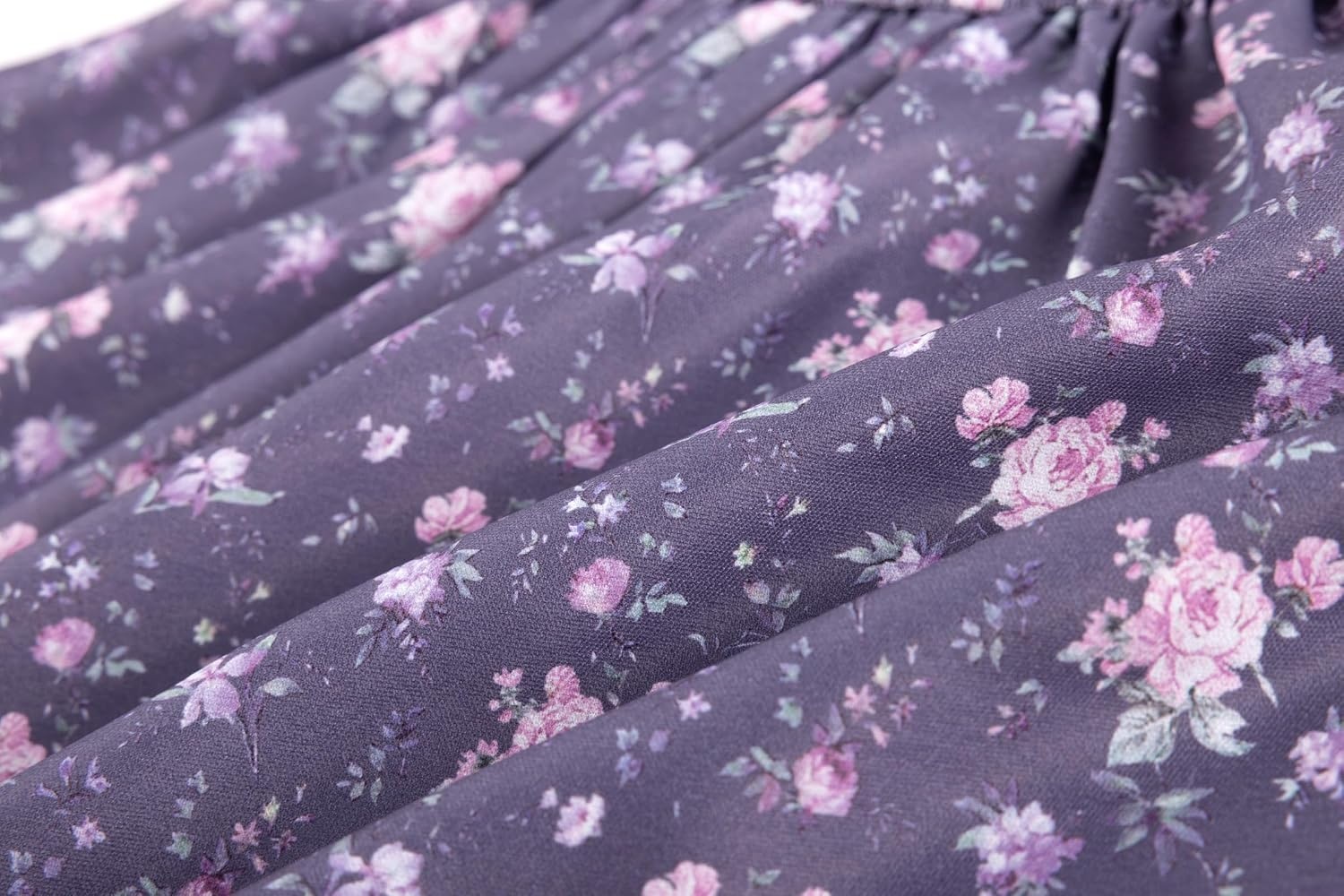 image:imageGRACE KARIN Girls Fall Dress Floral Long Sleeve Midi Smocked Waist HolidayTwilight Bloom