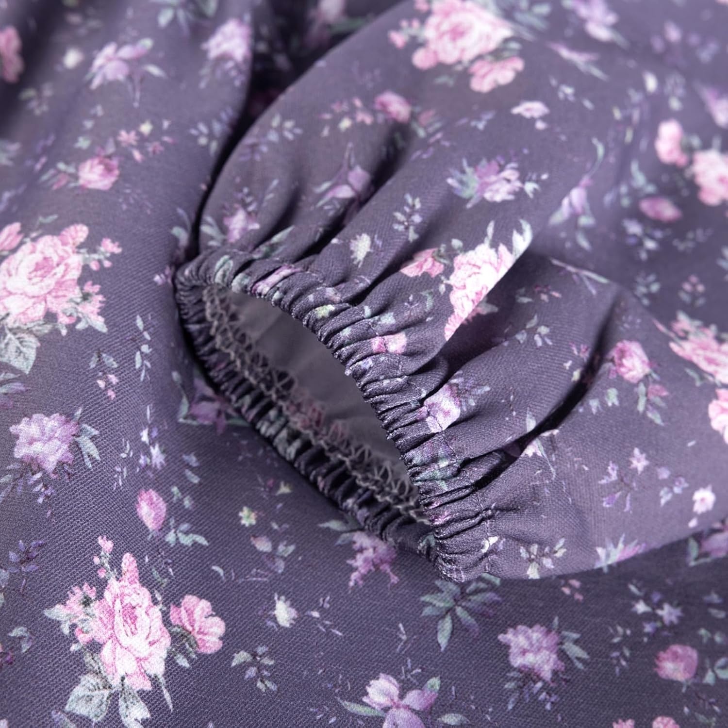 image:imageGRACE KARIN Girls Fall Dress Floral Long Sleeve Midi Smocked Waist HolidayTwilight Bloom