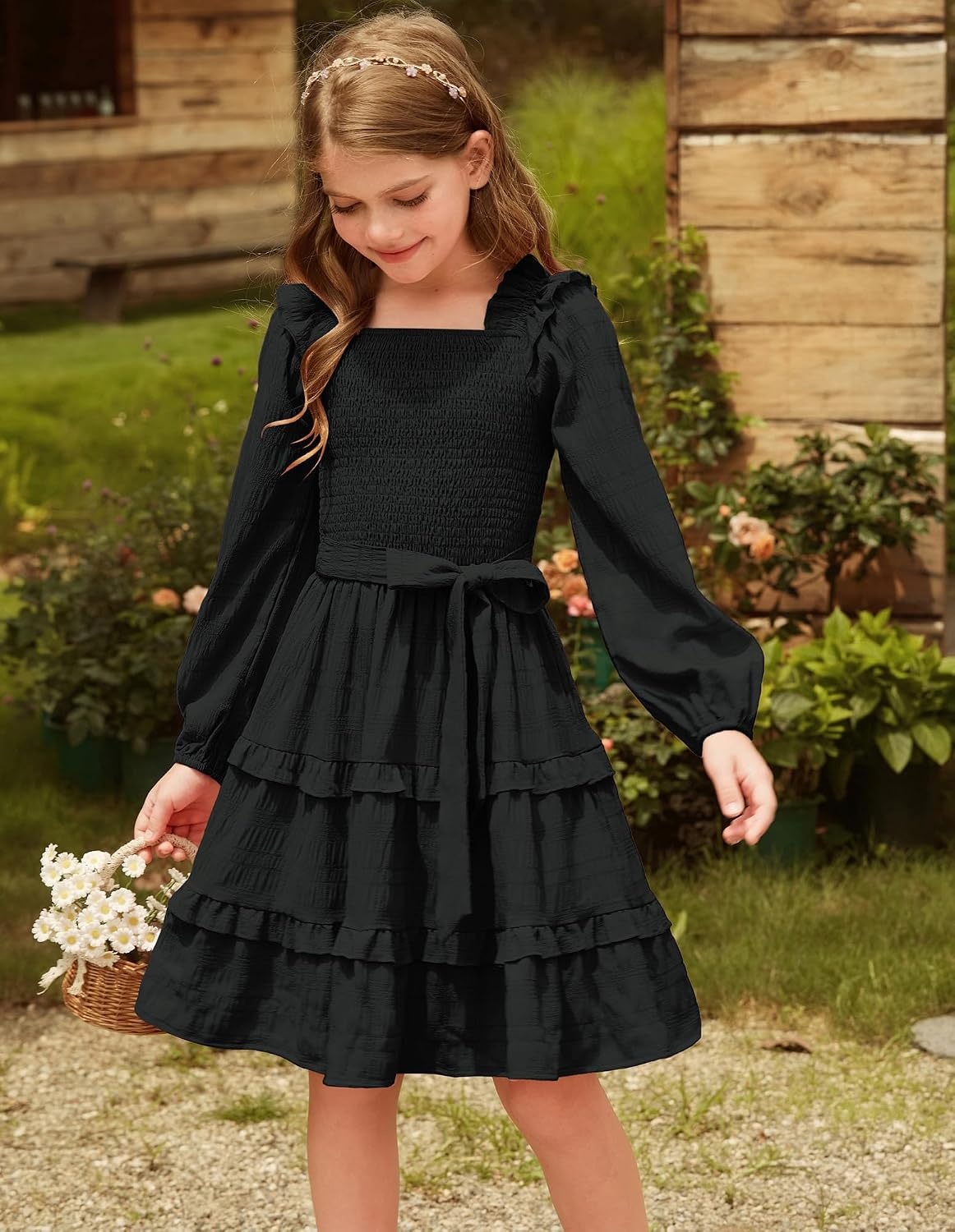 image:imageGRACE KARIN Girls Fall Long Sleeves Casual Christmas Party Festive DressesBlack