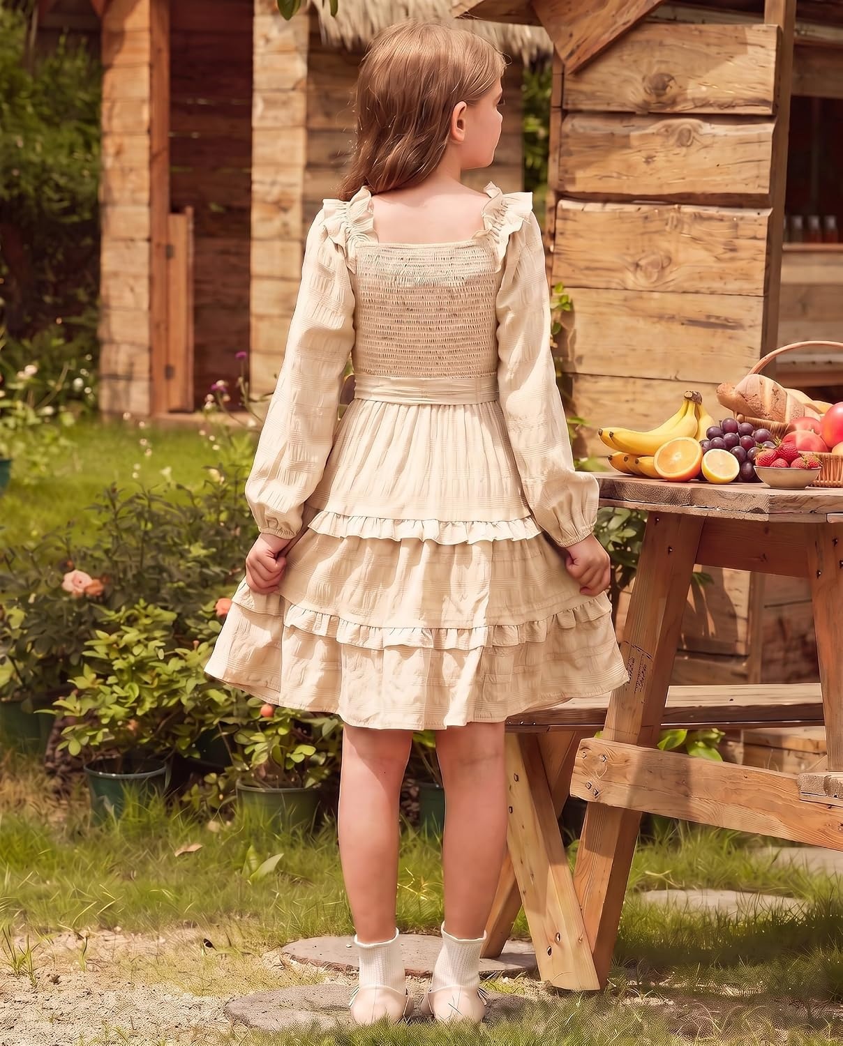 image:imageGRACE KARIN Girls Fall Long Sleeves Casual Christmas Party Festive DressesIvory White