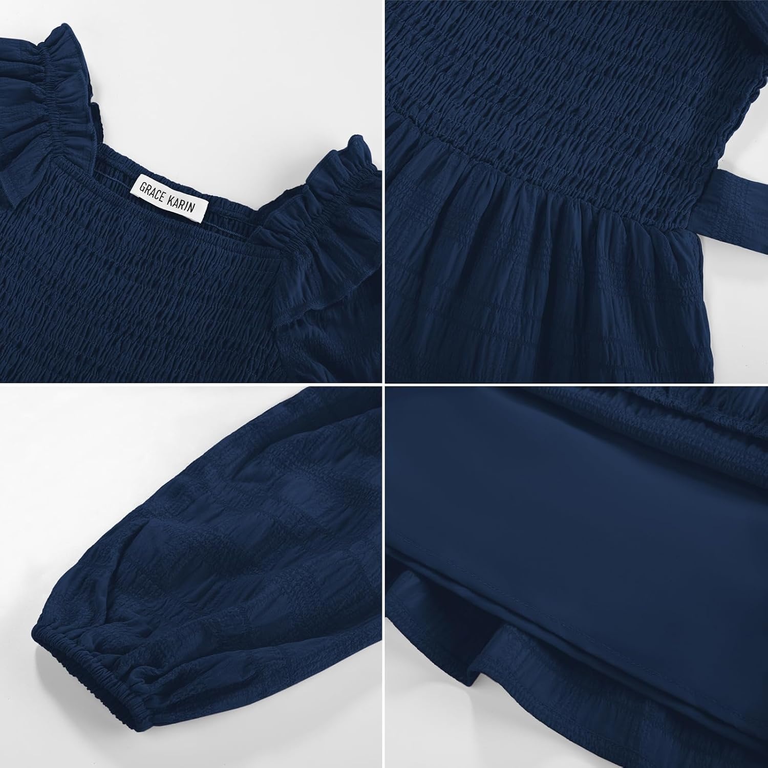 image:imageGRACE KARIN Girls Fall Long Sleeves Casual Christmas Party Festive DressesNavy Blue