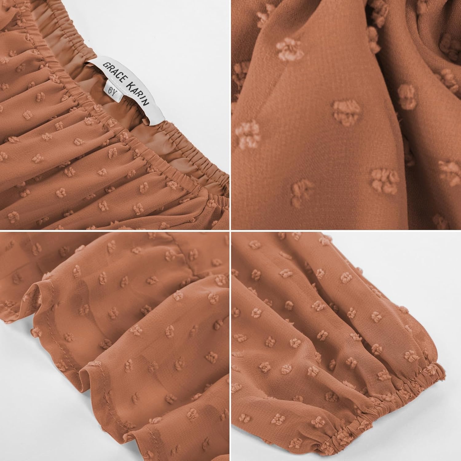 image:imageGRACE KARIN Girls Fall Winter Dress Long Sleeve Casual Party Outfit 614Fall Brown