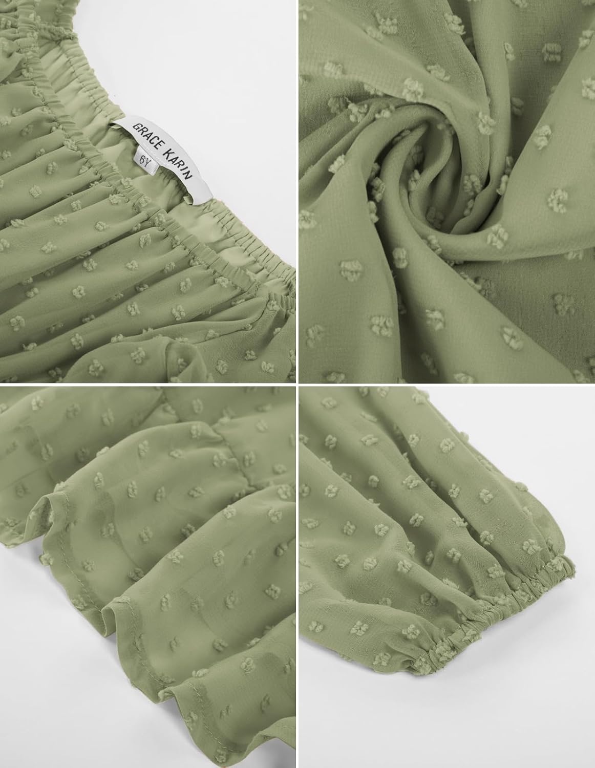 image:imageGRACE KARIN Girls Fall Winter Dress Long Sleeve Casual Party Outfit 614Sage Green
