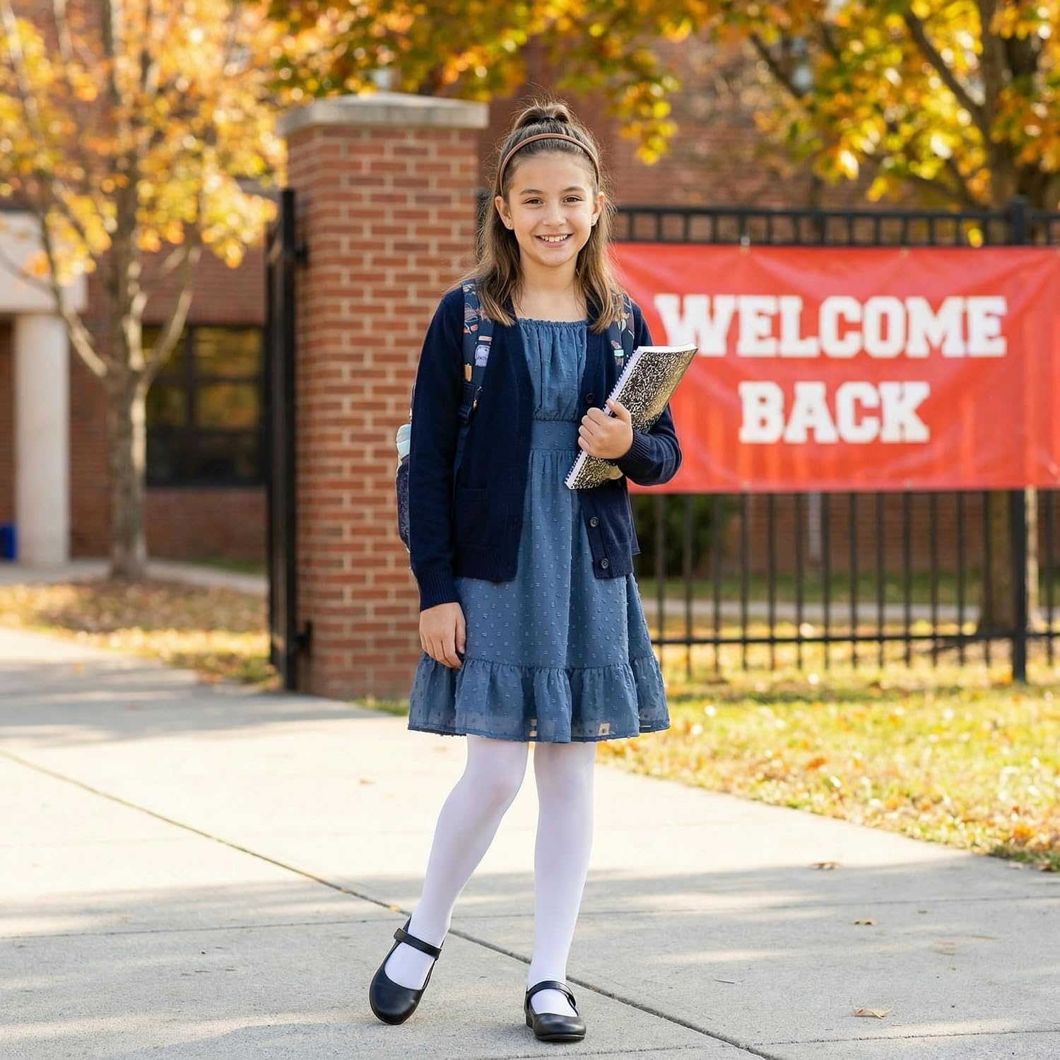 image:imageGRACE KARIN Girls Fall Winter Dress Long Sleeve Casual Party Outfit 614Steel Blue