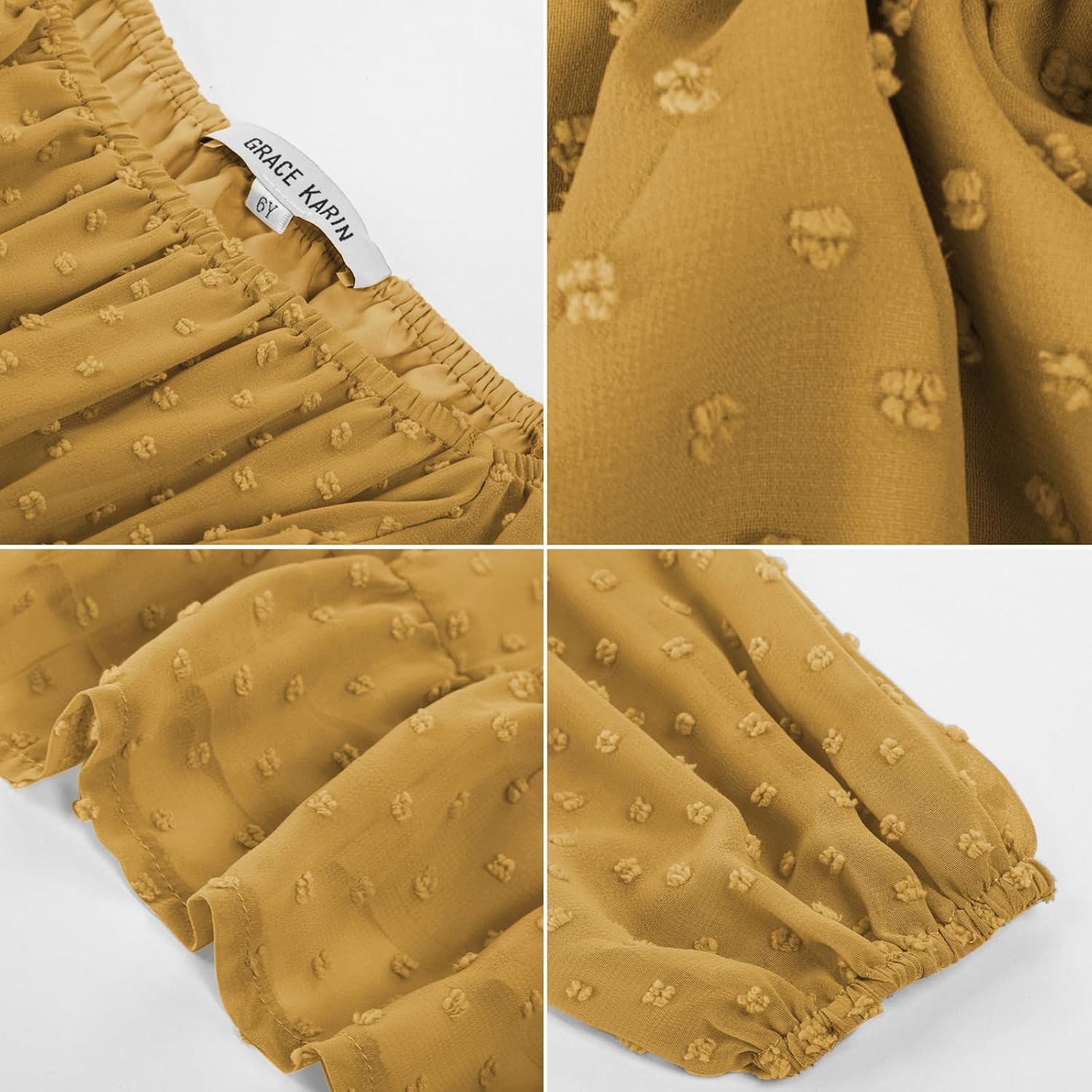 image:imageGRACE KARIN Girls Fall Winter Dress Long Sleeve Casual Party Outfit 614Yellow