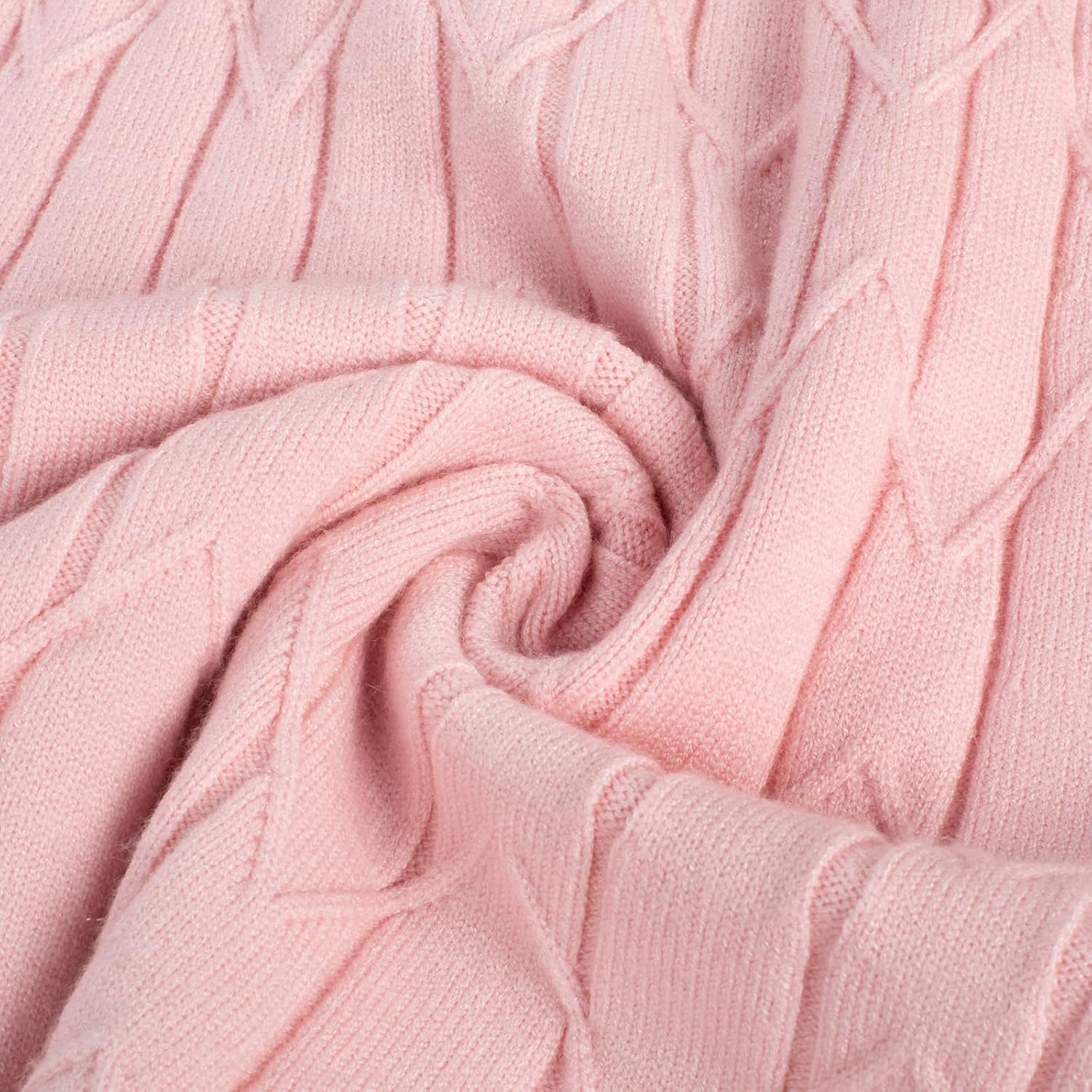 image:imageGRACE KARIN Girls Fall Winter Sweater Long Sleeve Cable Knit Dresses 614YPink