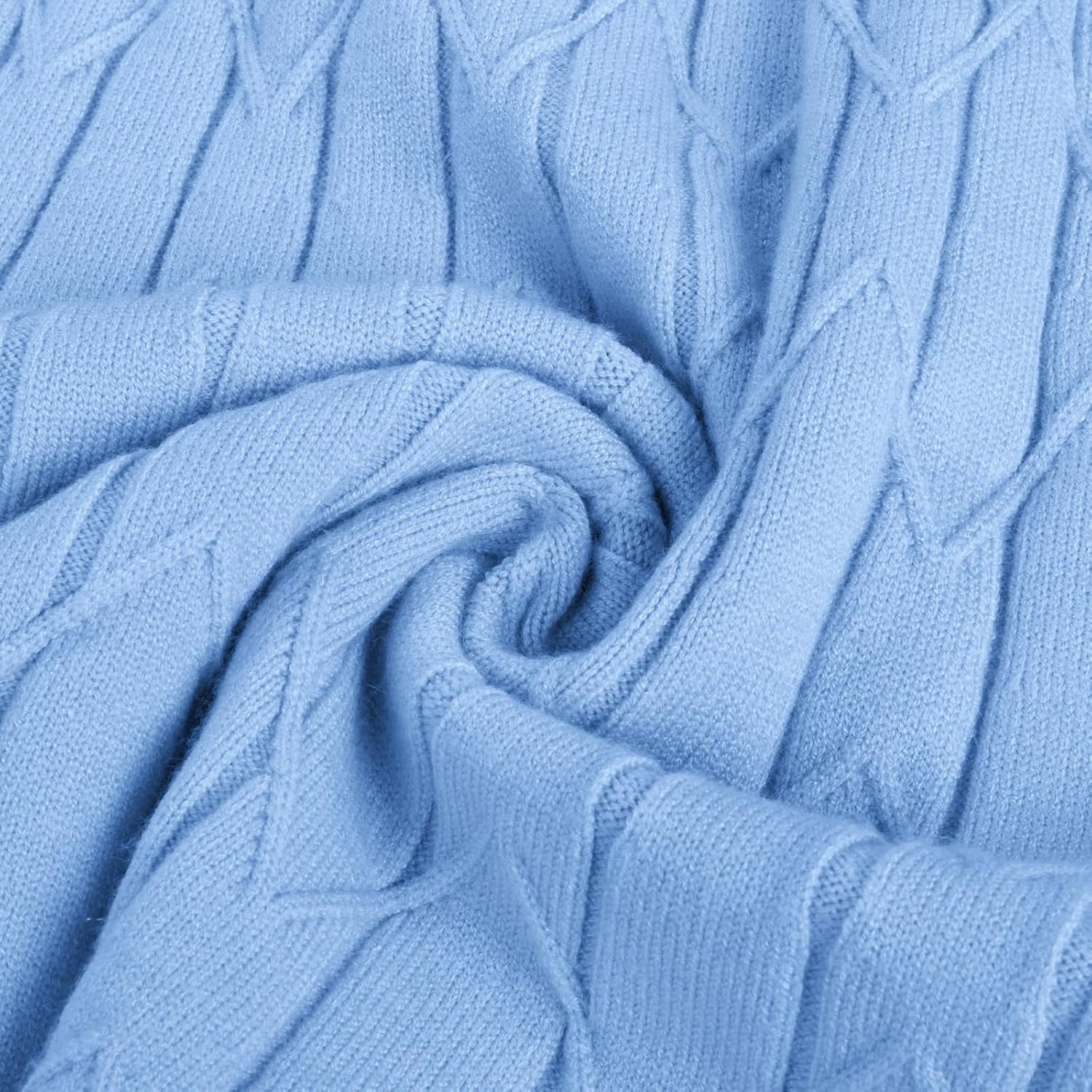 image:imageGRACE KARIN Girls Fall Winter Sweater Long Sleeve Cable Knit Dresses 614YSky Blue