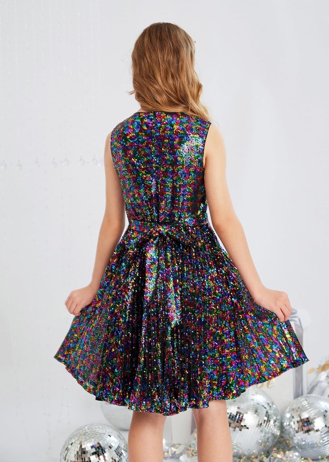 image:imageGRACE KARIN Girls Fancy Sparkly Sequin Formal Party Dance Dress 614Colorful Black