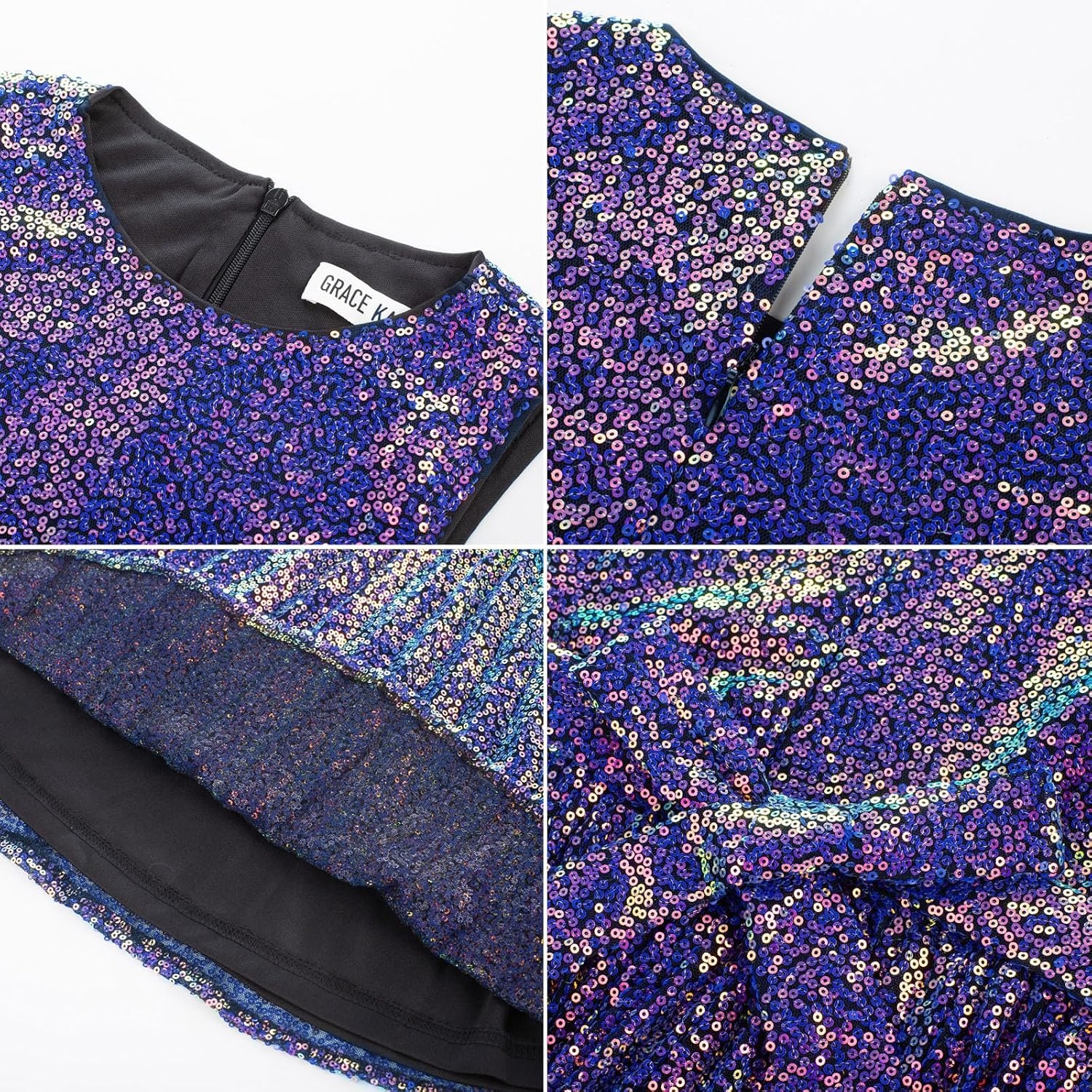 image:imageGRACE KARIN Girls Fancy Sparkly Sequin Formal Party Dance Dress 614Colorfulpurple