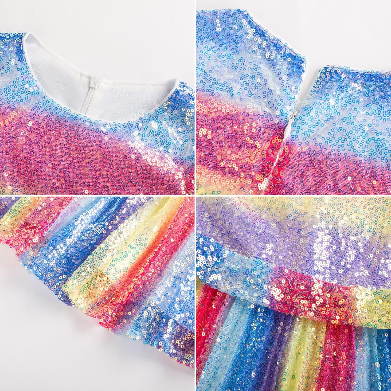 image:imageGRACE KARIN Girls Fancy Sparkly Sequin Formal Party Dance Dress 614Gradientrainbow