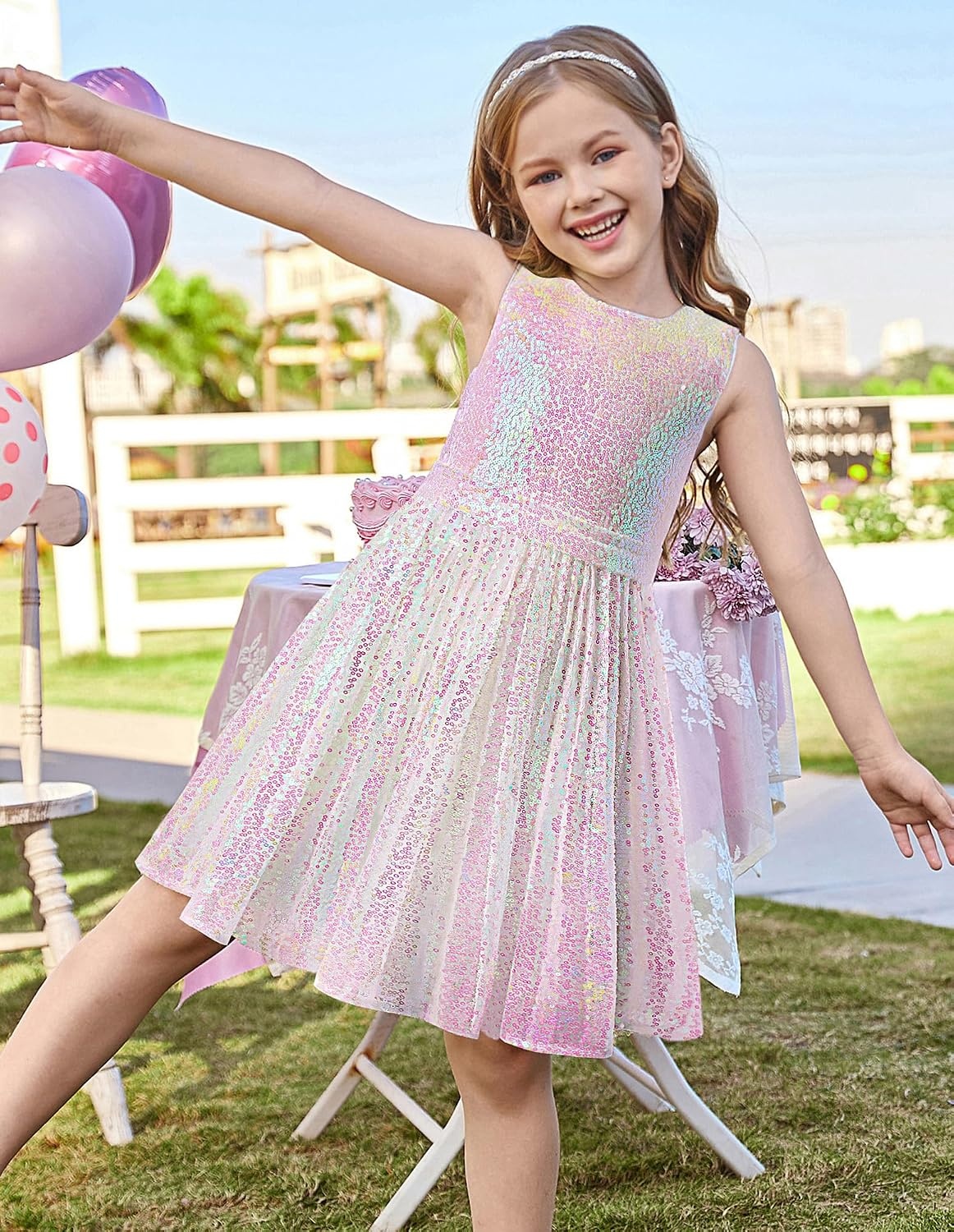 image:imageGRACE KARIN Girls Fancy Sparkly Sequin Formal Party Dance Dress 614Mermaid