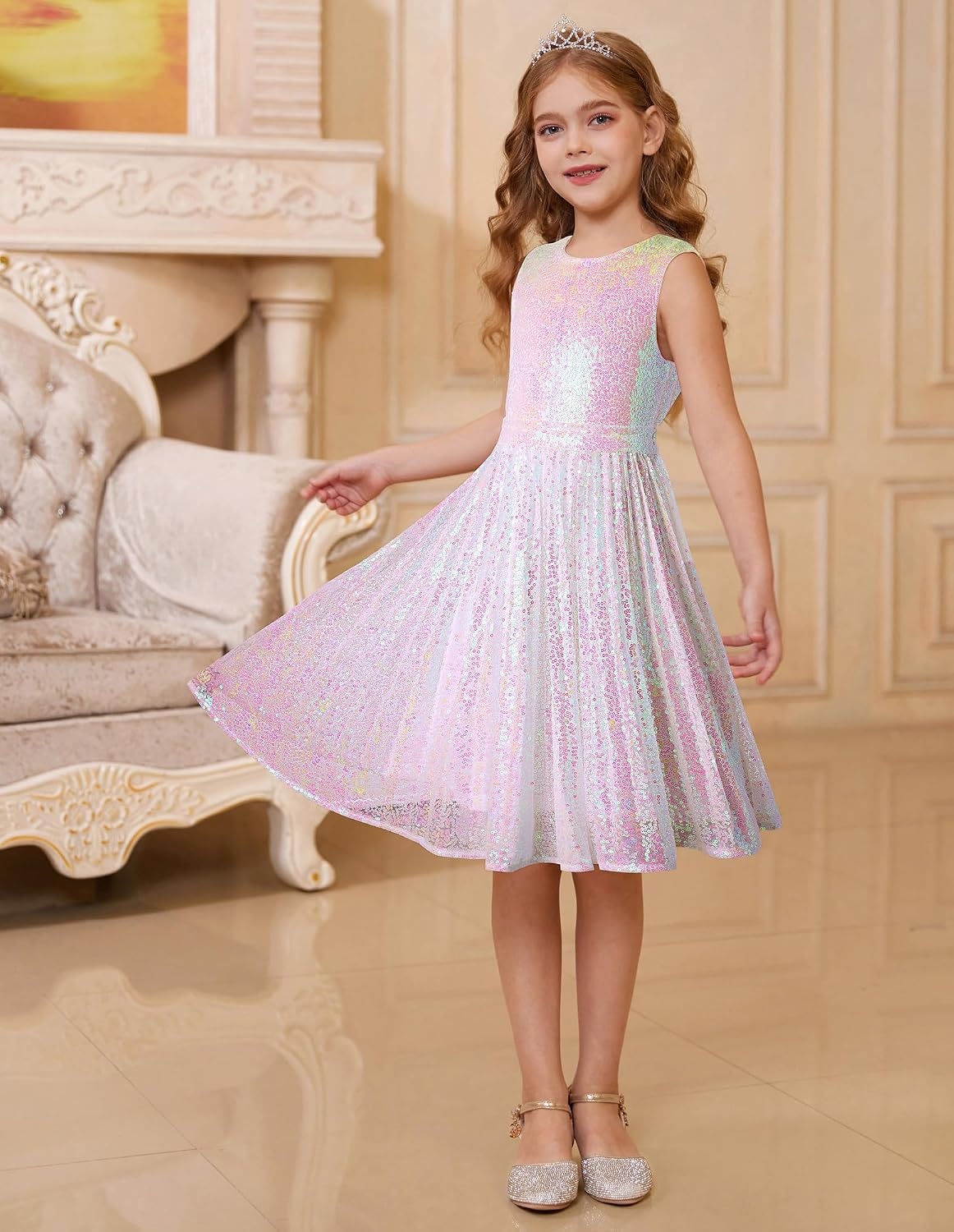 image:imageGRACE KARIN Girls Fancy Sparkly Sequin Formal Party Dance Dress 614Mermaid