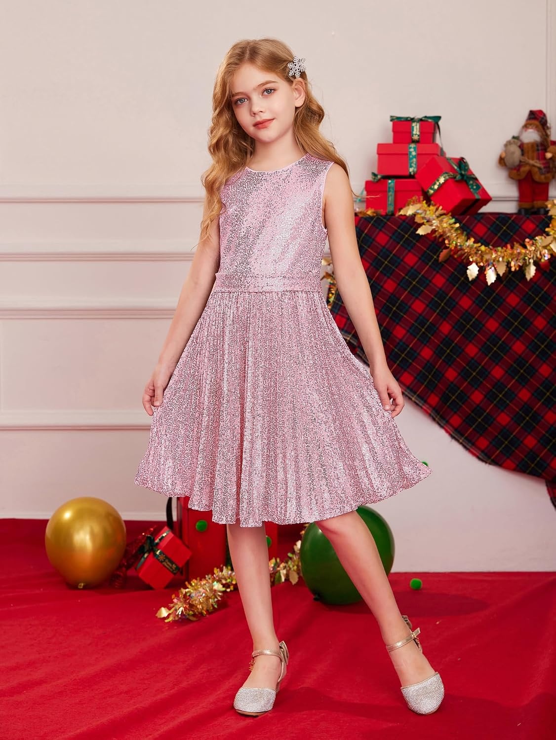 image:imageGRACE KARIN Girls Fancy Sparkly Sequin Formal Party Dance Dress 614Pink