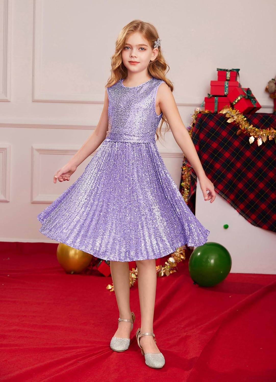 image:imageGRACE KARIN Girls Fancy Sparkly Sequin Formal Party Dance Dress 614Purple