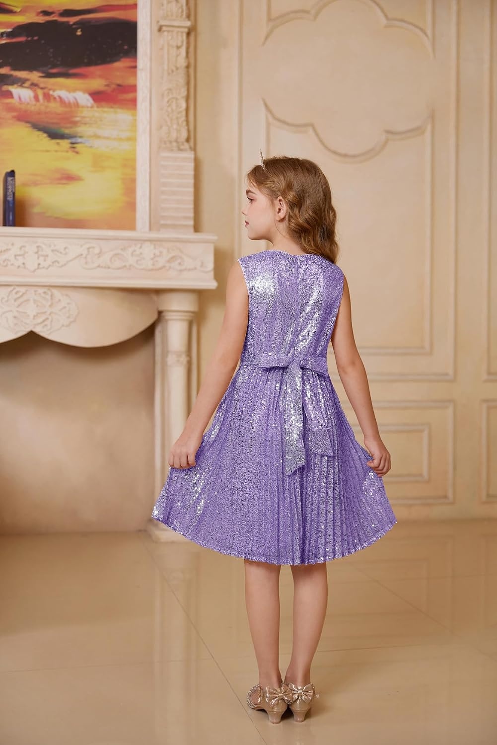 image:imageGRACE KARIN Girls Fancy Sparkly Sequin Formal Party Dance Dress 614Purple