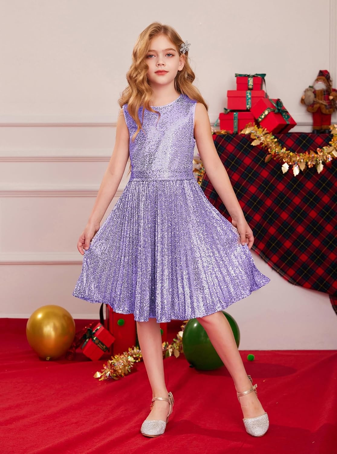 image:imageGRACE KARIN Girls Fancy Sparkly Sequin Formal Party Dance Dress 614Purple