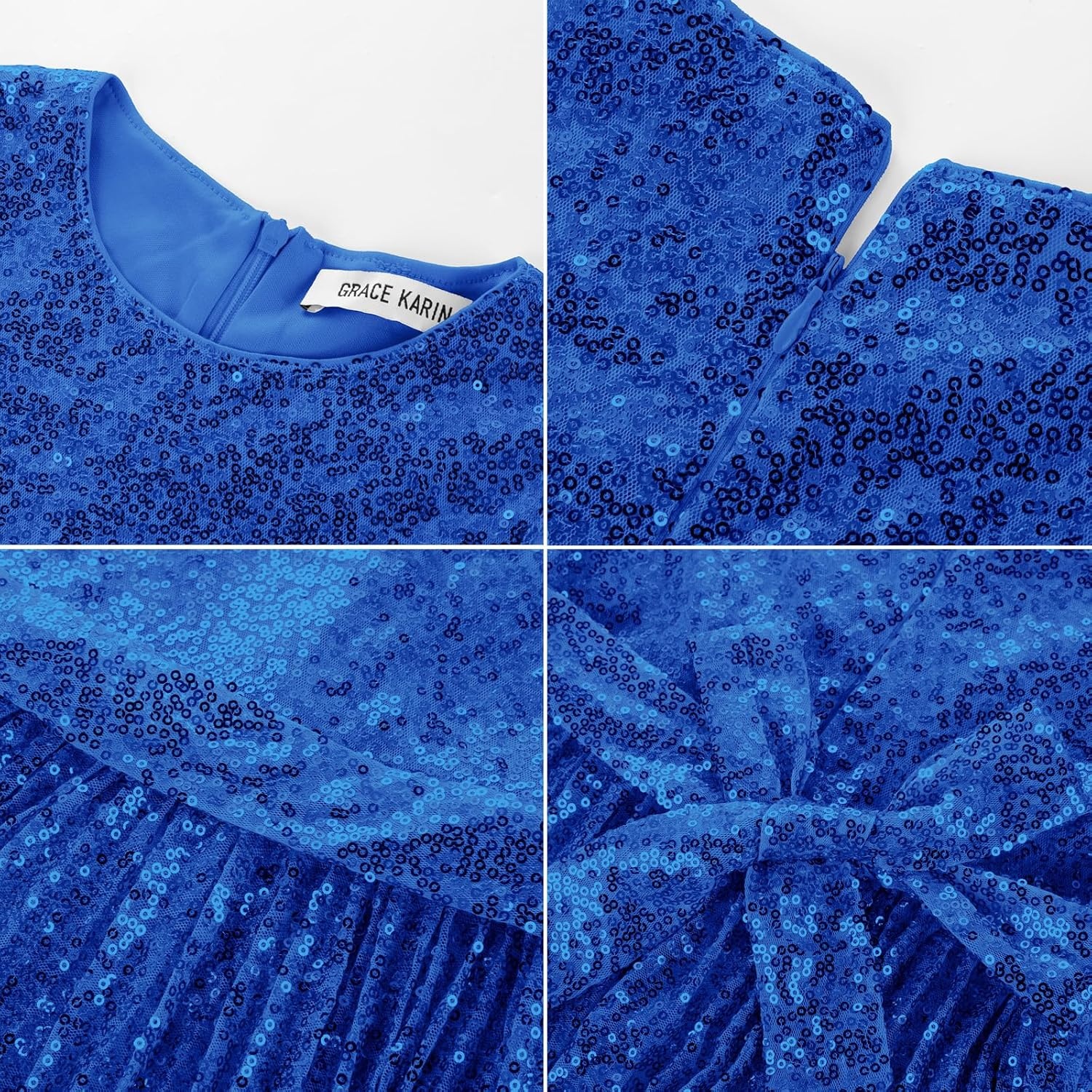 image:imageGRACE KARIN Girls Fancy Sparkly Sequin Formal Party Dance Dress 614Royal Blue