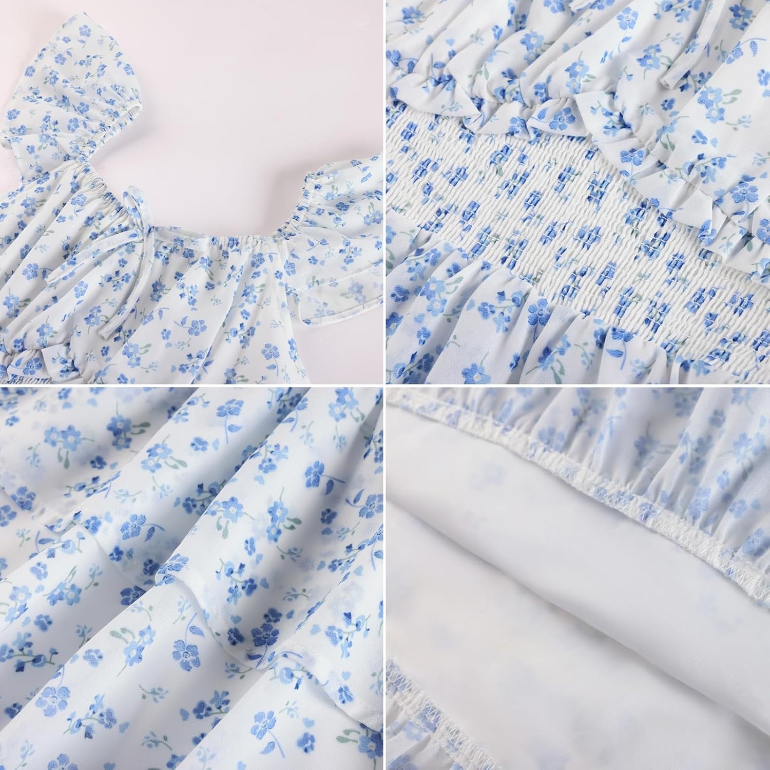 image:imageGRACE KARIN Girls Floral Spring Summer Easter Dress Teen Dresses Size 716Blue Floral