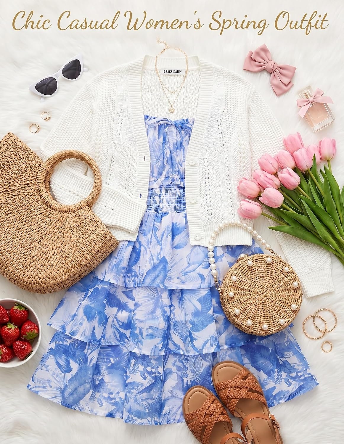 image:imageGRACE KARIN Girls Floral Spring Summer Easter Dress Teen Dresses Size 716Blue Leaves