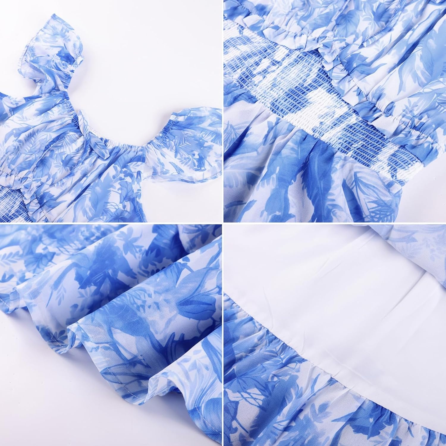image:imageGRACE KARIN Girls Floral Spring Summer Easter Dress Teen Dresses Size 716Blue Leaves