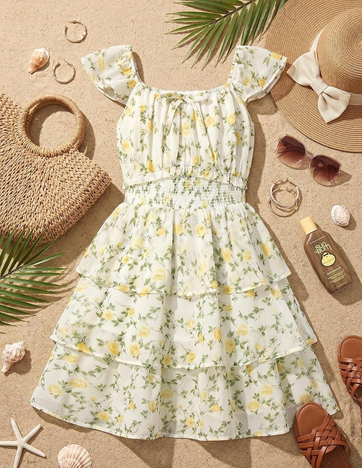 image:imageGRACE KARIN Girls Floral Spring Summer Easter Dress Teen Dresses Size 716Fresh Yellow Flowers