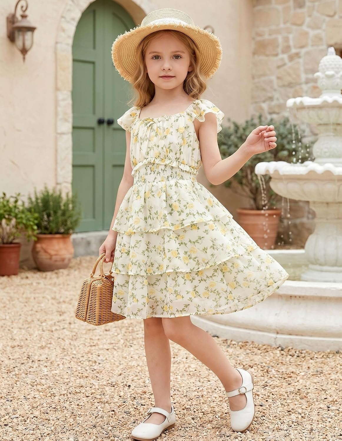 image:imageGRACE KARIN Girls Floral Spring Summer Easter Dress Teen Dresses Size 716Fresh Yellow Flowers