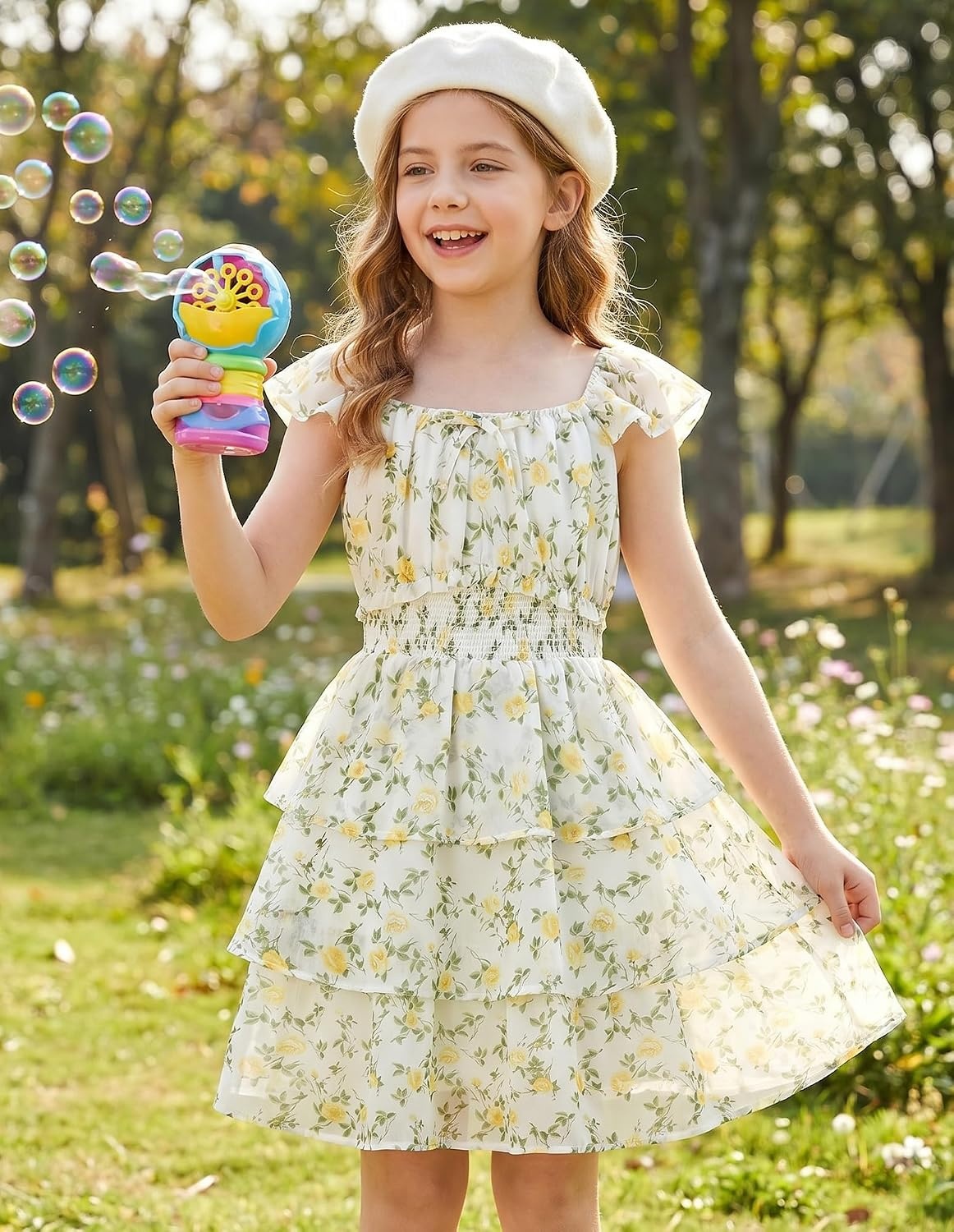 image:imageGRACE KARIN Girls Floral Spring Summer Easter Dress Teen Dresses Size 716Fresh Yellow Flowers