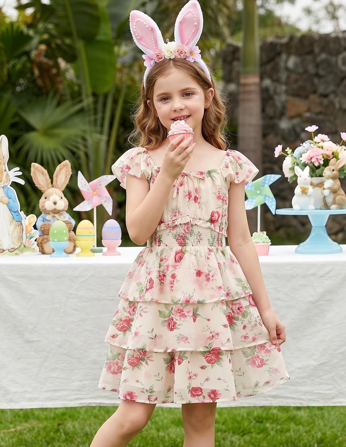 image:imageGRACE KARIN Girls Floral Spring Summer Easter Dress Teen Dresses Size 716Gentle Pink Roses