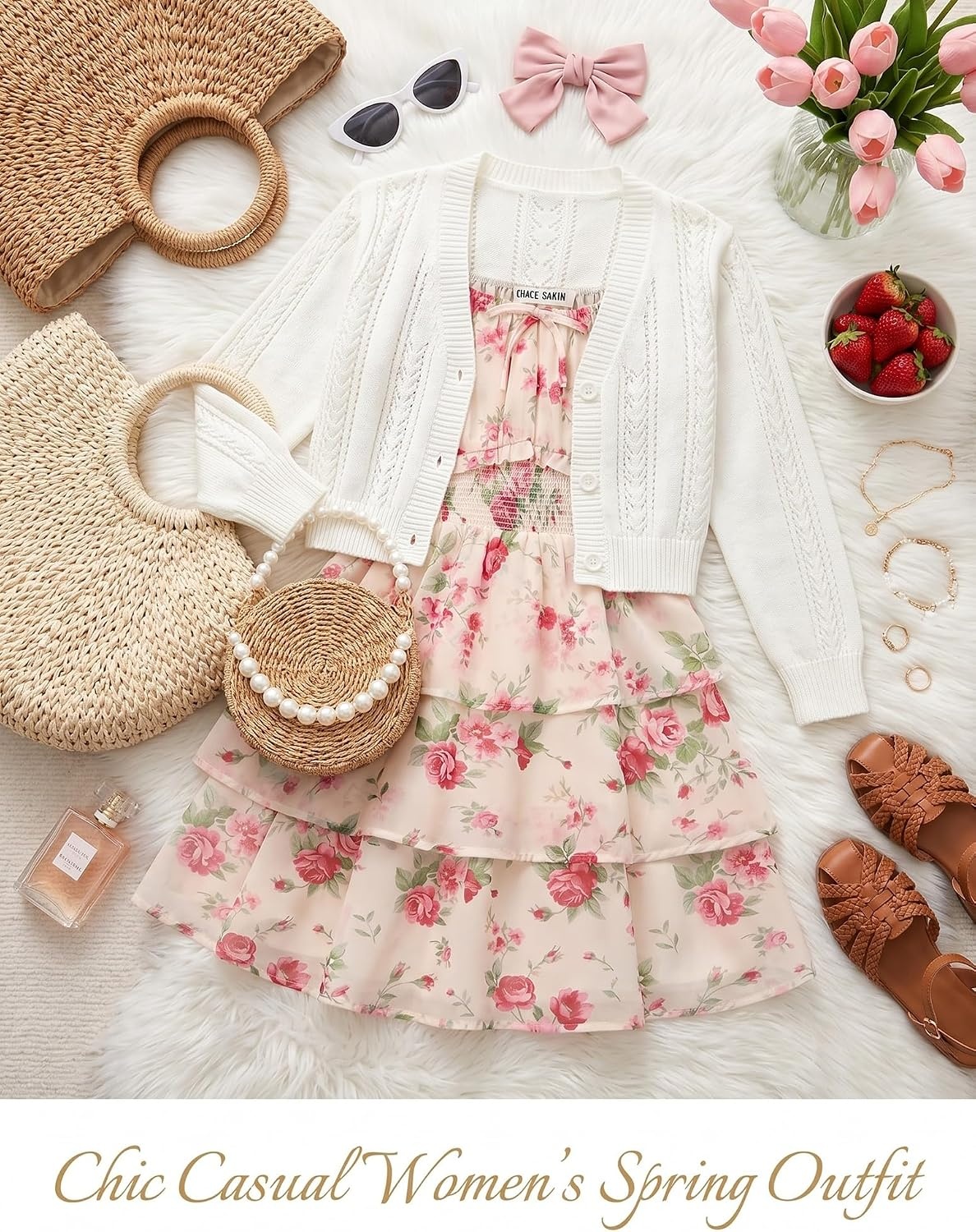 image:imageGRACE KARIN Girls Floral Spring Summer Easter Dress Teen Dresses Size 716Gentle Pink Roses