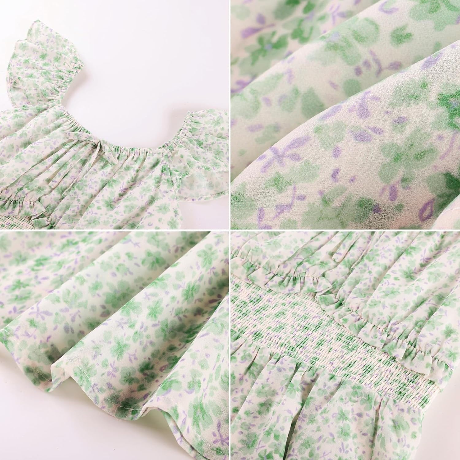 image:imageGRACE KARIN Girls Floral Spring Summer Easter Dress Teen Dresses Size 716Green Floral