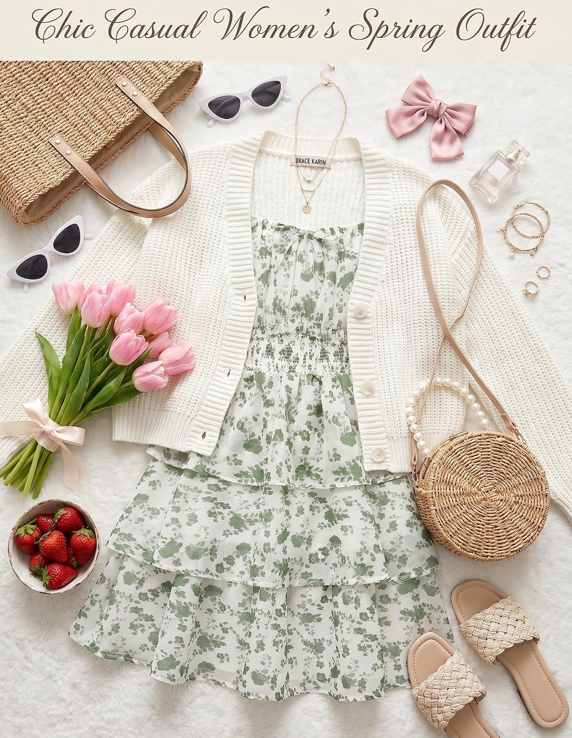 image:imageGRACE KARIN Girls Floral Spring Summer Easter Dress Teen Dresses Size 716Green Floral Print