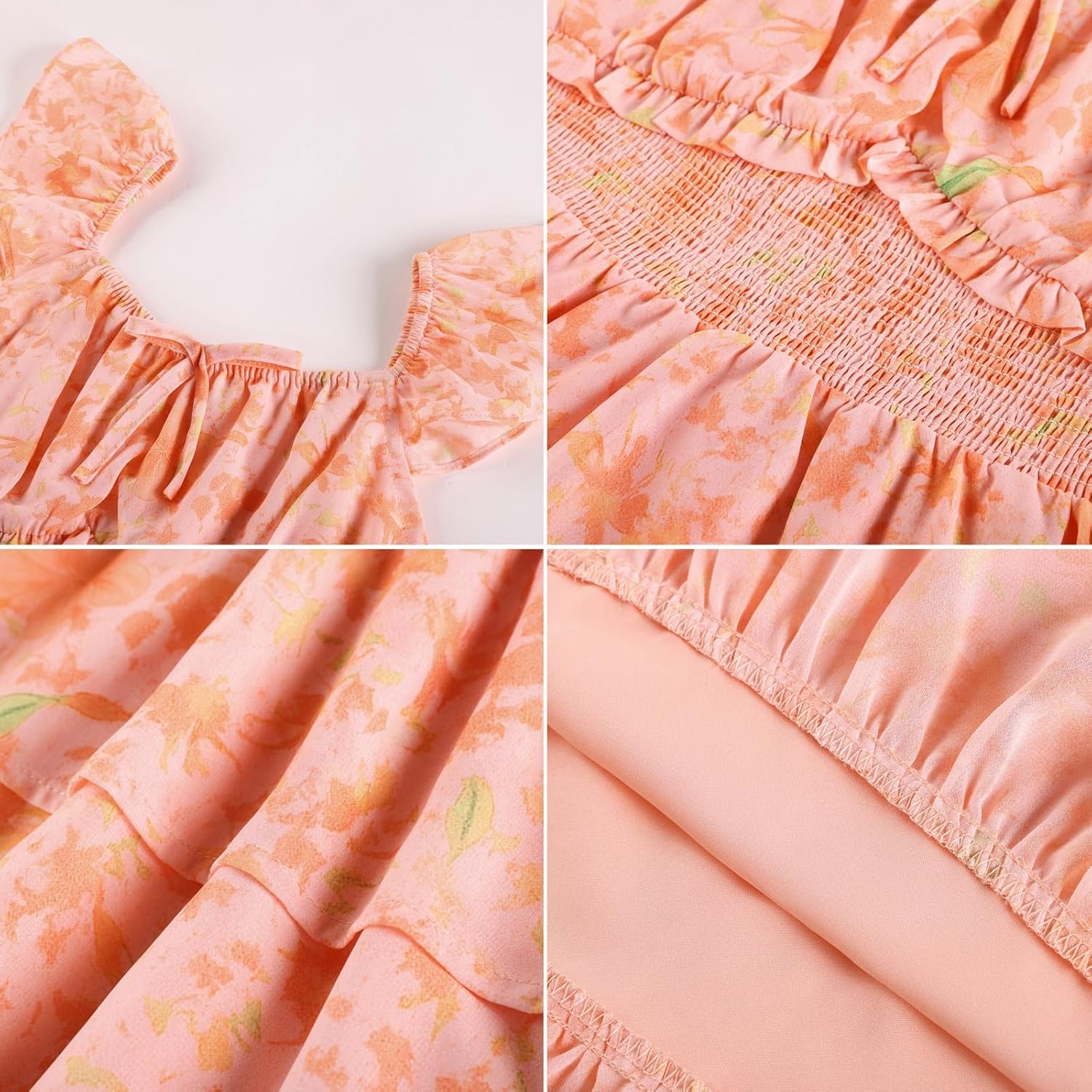 image:imageGRACE KARIN Girls Floral Spring Summer Easter Dress Teen Dresses Size 716Orange Floral