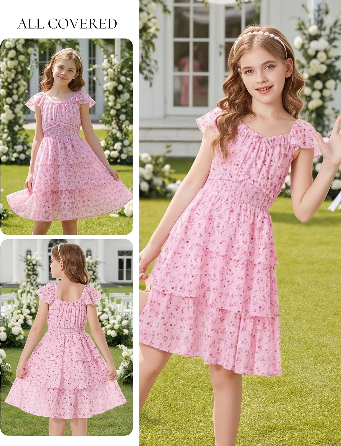 image:imageGRACE KARIN Girls Floral Spring Summer Easter Dress Teen Dresses Size 716Pink Floral