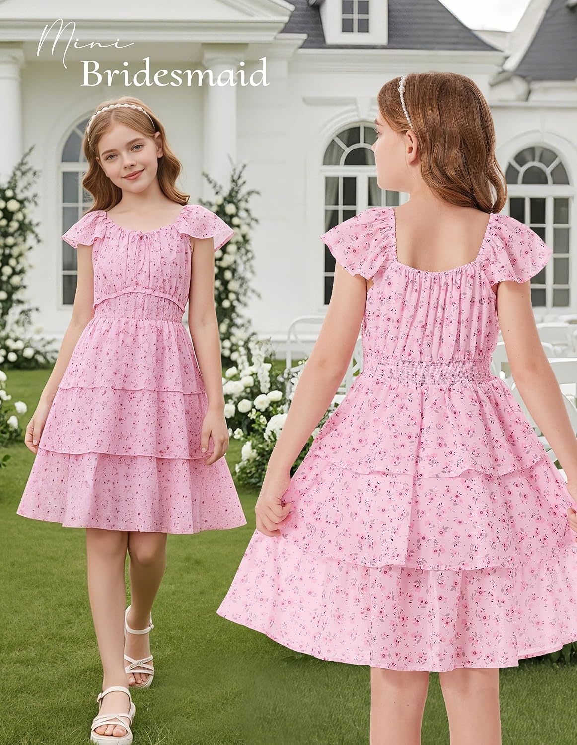image:imageGRACE KARIN Girls Floral Spring Summer Easter Dress Teen Dresses Size 716Pink Floral