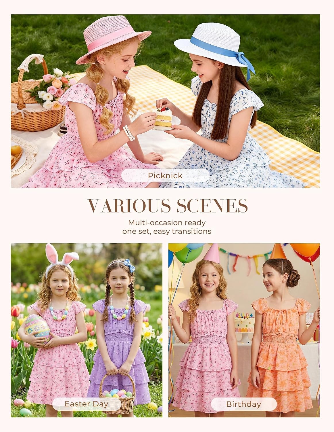 image:imageGRACE KARIN Girls Floral Spring Summer Easter Dress Teen Dresses Size 716Pink Floral