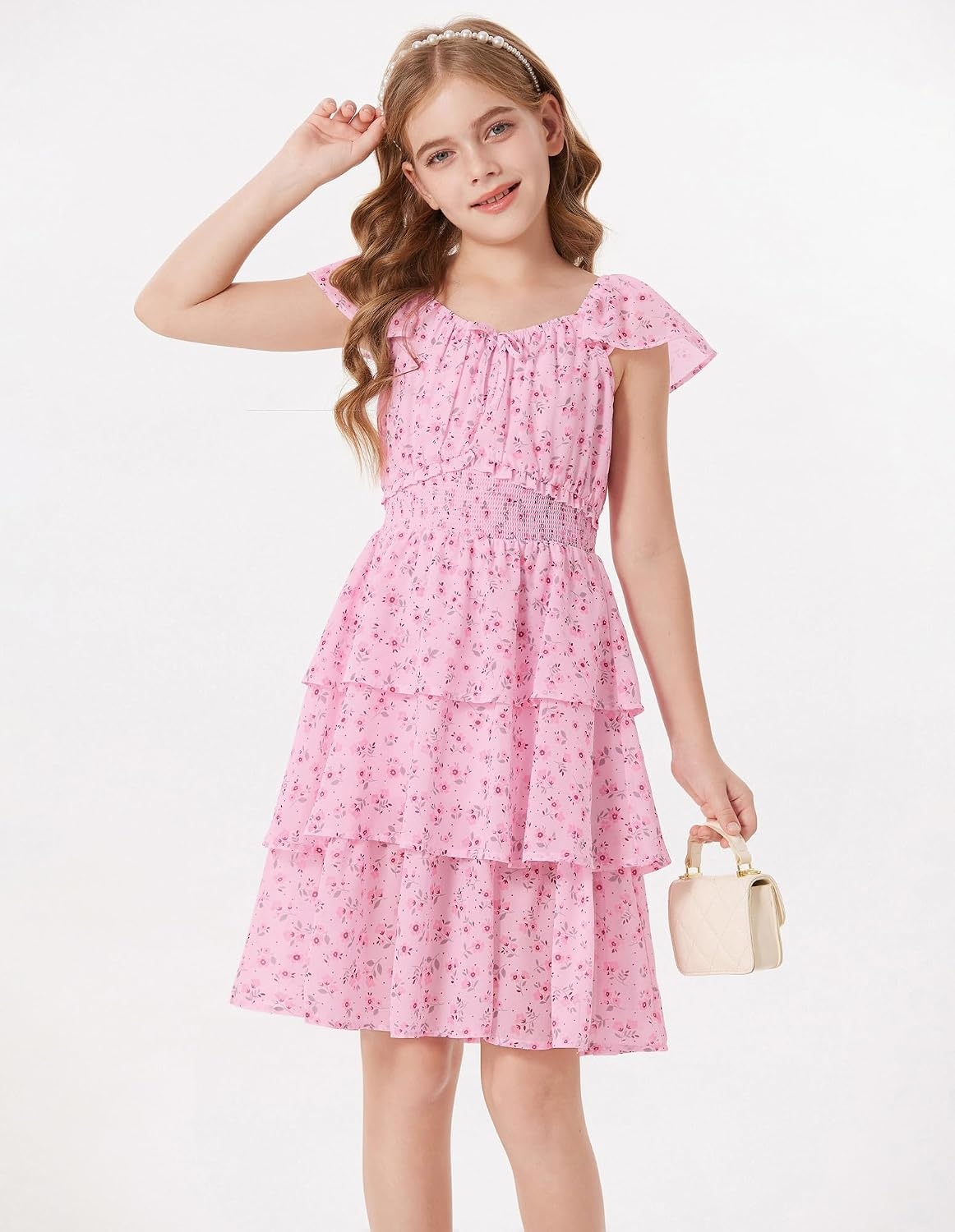 image:imageGRACE KARIN Girls Floral Spring Summer Easter Dress Teen Dresses Size 716Pink Floral