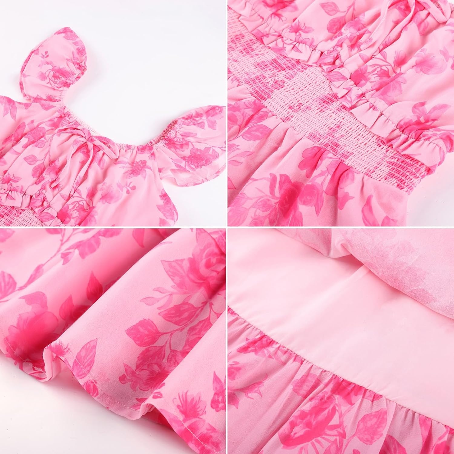 image:imageGRACE KARIN Girls Floral Spring Summer Easter Dress Teen Dresses Size 716Romantic Pink Rose