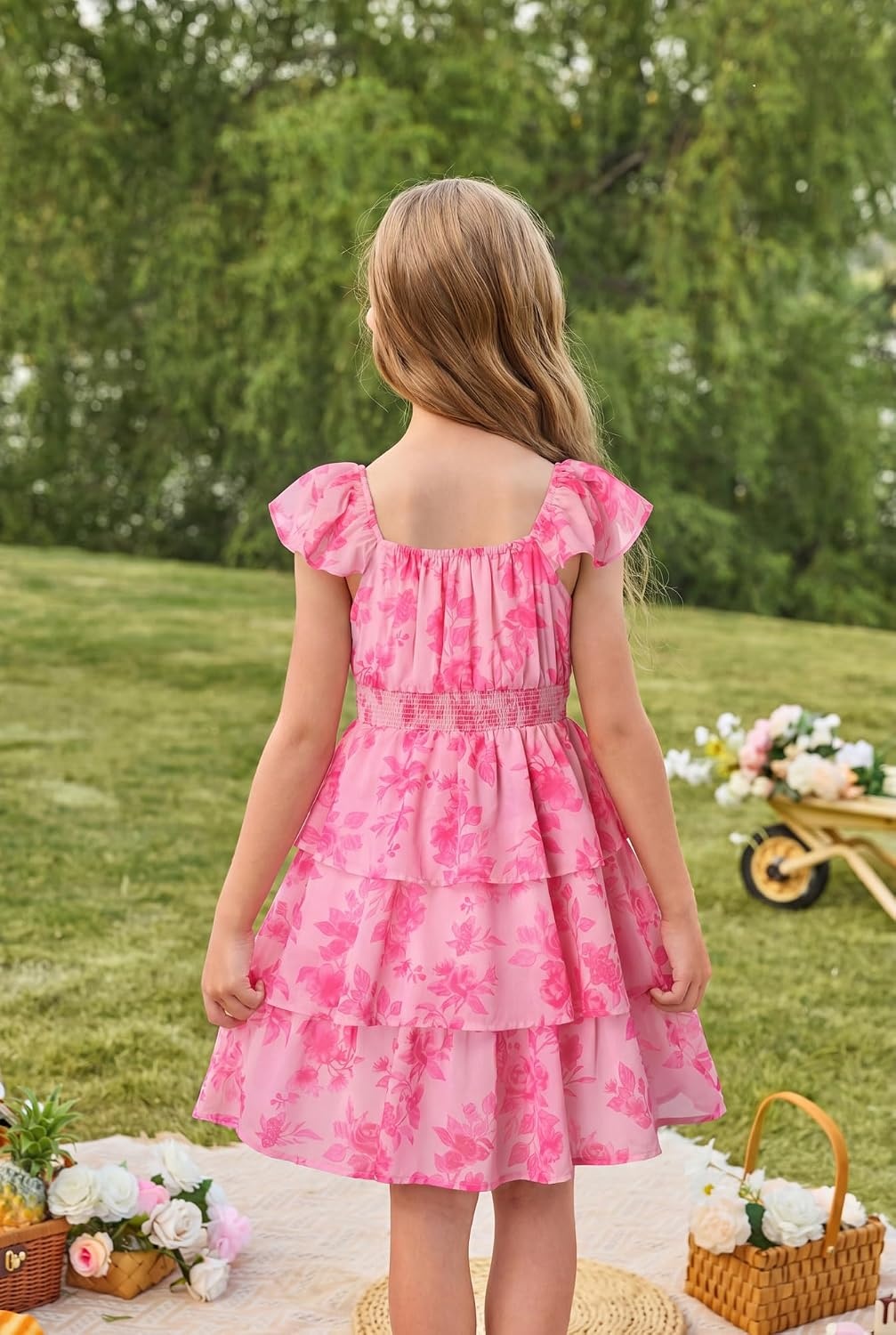 image:imageGRACE KARIN Girls Floral Spring Summer Easter Dress Teen Dresses Size 716Romantic Pink Rose