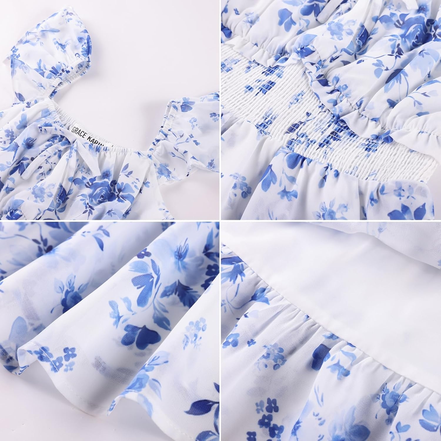 image:imageGRACE KARIN Girls Floral Spring Summer Easter Dress Teen Dresses Size 716Unique Blue Floral